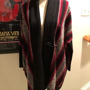 Black, red and gray wool J. Jill sweater